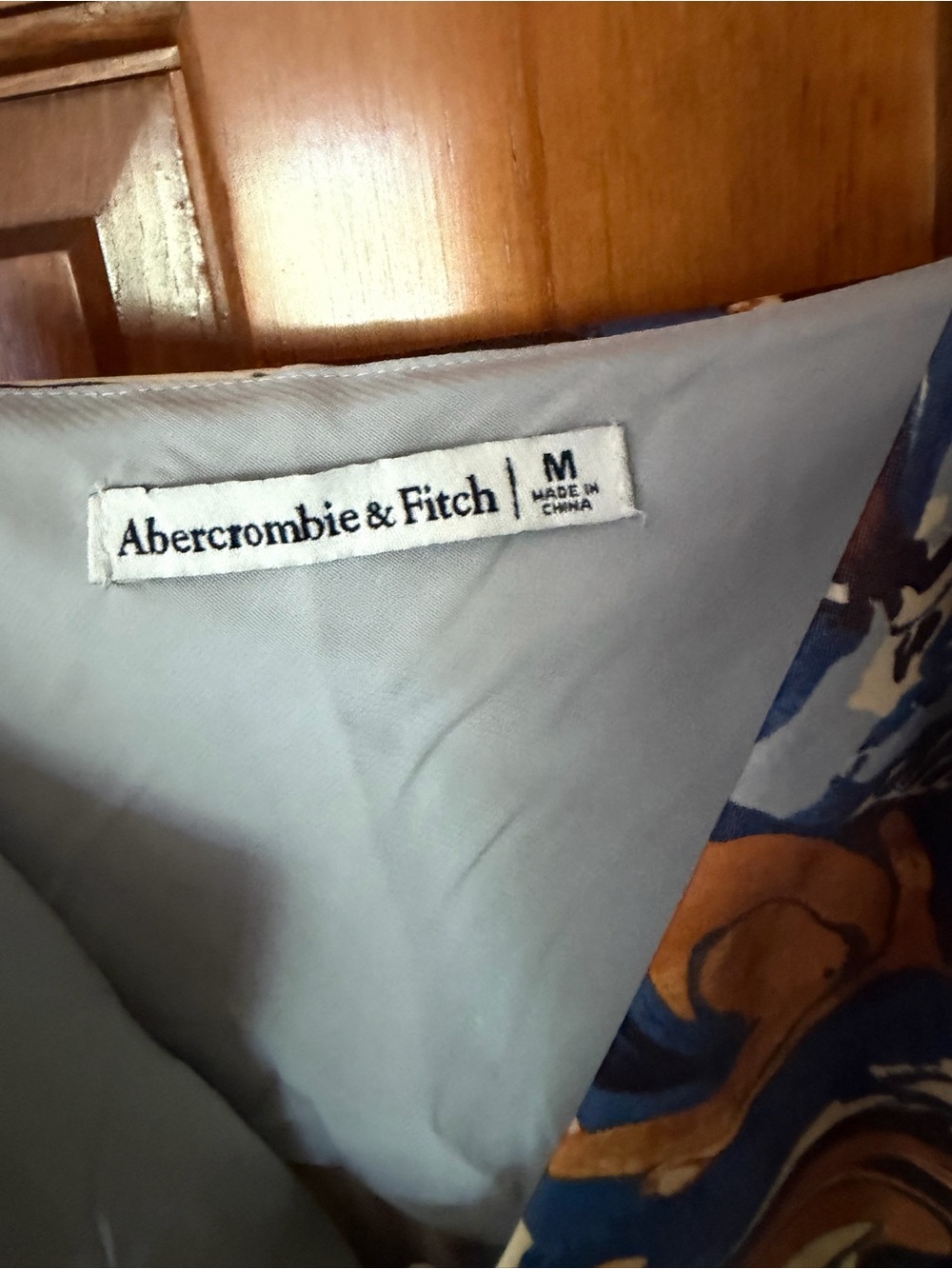 Abercrombie & Fitch Blue, Tan and Brown Swirl Slip Midi Dress - Picture 3 of 5